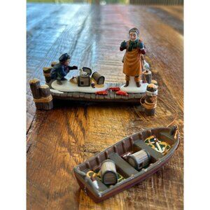 Heritage Village Collection Lobster Trappers Porcelain Set Of 4 Dept. 56